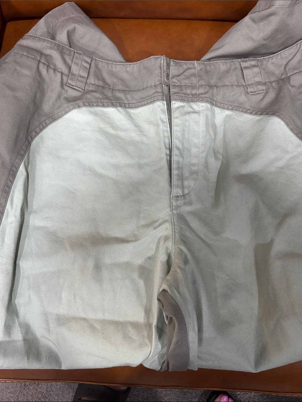 Women ASOS Two-Tone Straight Leg Pants in Green NWOT